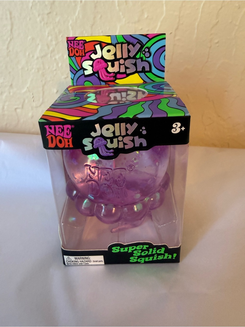 Schylling NeeDoh Purple JELLY SQUISH Jellyfish Squishy Nee Doh AUTHENTIC